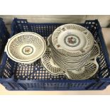 QTY OF LATTICE TEA PLATES & OTHER - MAX ROTTLER BAVARIAN CIRCA 1840 - 16 CMS