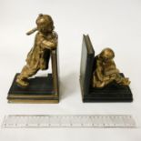 PAIR OF BOY & GIRL BOOKENDS - LARGEST 22 CMS