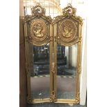 PAIR GILT FRAMED MIRRORS