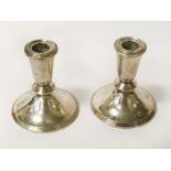 PAIR STERLING SILVER CANDLESTICKS - 10 CMS