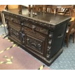 HEAVILY CARVED GERMAN SIDEBOARD