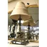 CHERUB TABLE LAMP WITH MARBLE BASE - 70CM HEIGHT (NEEDS RESTORATION)