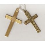 18CT GOLD CROSS & 9CT GOLD CROSS