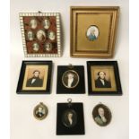 8 FRAMED MINIATURES - 2 BY GEORGE MARSHALL MATHER - MOST IN GREAT CONDITION