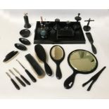 DRESSING SET & EBONY WOODEN ITEMS