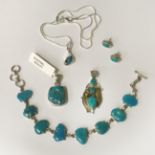 STERLING SILVER TURQUOISE JEWELLERY