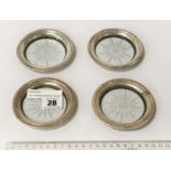 SET 4 STERLING SILVER COASTERS