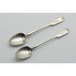 PAIR OF ANTIQUE HALLMARKED RUSSIAN SILVER SPOONS