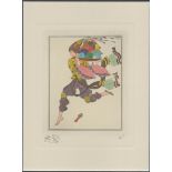 GEORGES BARBIER (1882-1932) BALLET RUSSES HAND-COLOURED ETCHING ON WOVE ca. 1912 ARTIST PROOF