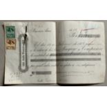 1882 BUENOS AIRES - TWO RECEIPTS FOR PAYMENT WITH STAMPS