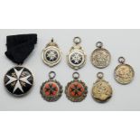 THE ORDER OF ST JOHN MEDAL & SEVEN HALLMARKED SILVER MEDALS SEVEN MEDALS WERE AWARDED TO S. COCKBAIN