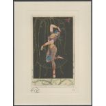 GEORGES BARBIER (1882-1932) BALLET RUSSES HAND-COLOURED ETCHING ON WOVE ca. 1912 ARTIST PROOF