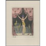 GEORGES BARBIER (1882-1932) BALLET RUSSES HAND-COLOURED ETCHING ON WOVE ca. 1912 ARTIST PROOF