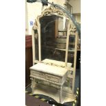 LARGE CREAM SHABBY CHIC DRESSING TABLE