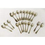 SELECTION OF HM SILVER TEASPOONS INCL. SOME GEORGIAN SILVER -10oz