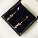 14CT YELLOW GOLD GEMSTONE EARRINGS