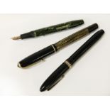 3 VINTAGE FOUNTAIN PEN WITH 14CT NIBS