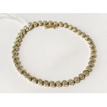 9CT GOLD DIAMOND BRACELET - APPROX 10 GRAMS