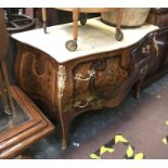 INLAID MARBLE TOP COMMODE