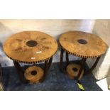 PAIR ART DECO STYLE ROUND TABLES