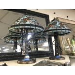 PAIR BLUE DRAGONFLY LAMPS : 60 CMS (H)