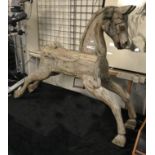 EARLY CARVED HORSE A/F 100CM X 136CM