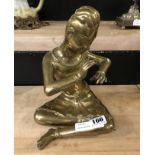 SEATED BRASS FIGURE - 25CM