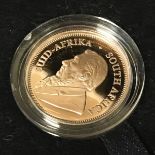 2018 1/4oz GOLD KRUGERRAND - PROOF CONDITION COIN WITH CERTIFICATE- SOUTH AFRICAN MINT