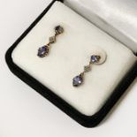 9CT GOLD & BLUE GEMSTONE EARRINGS