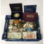 COLLECTION OF COINS & BANKNOTES - SOME SILVER