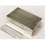 HM SILVER CIGARETTE BOX - 14CM X 18.5CM