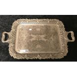 LARGE 1930'S SILVER PLATE TRAY 65 X 40