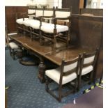 1930'S TABLE & EIGHT CHAIRS