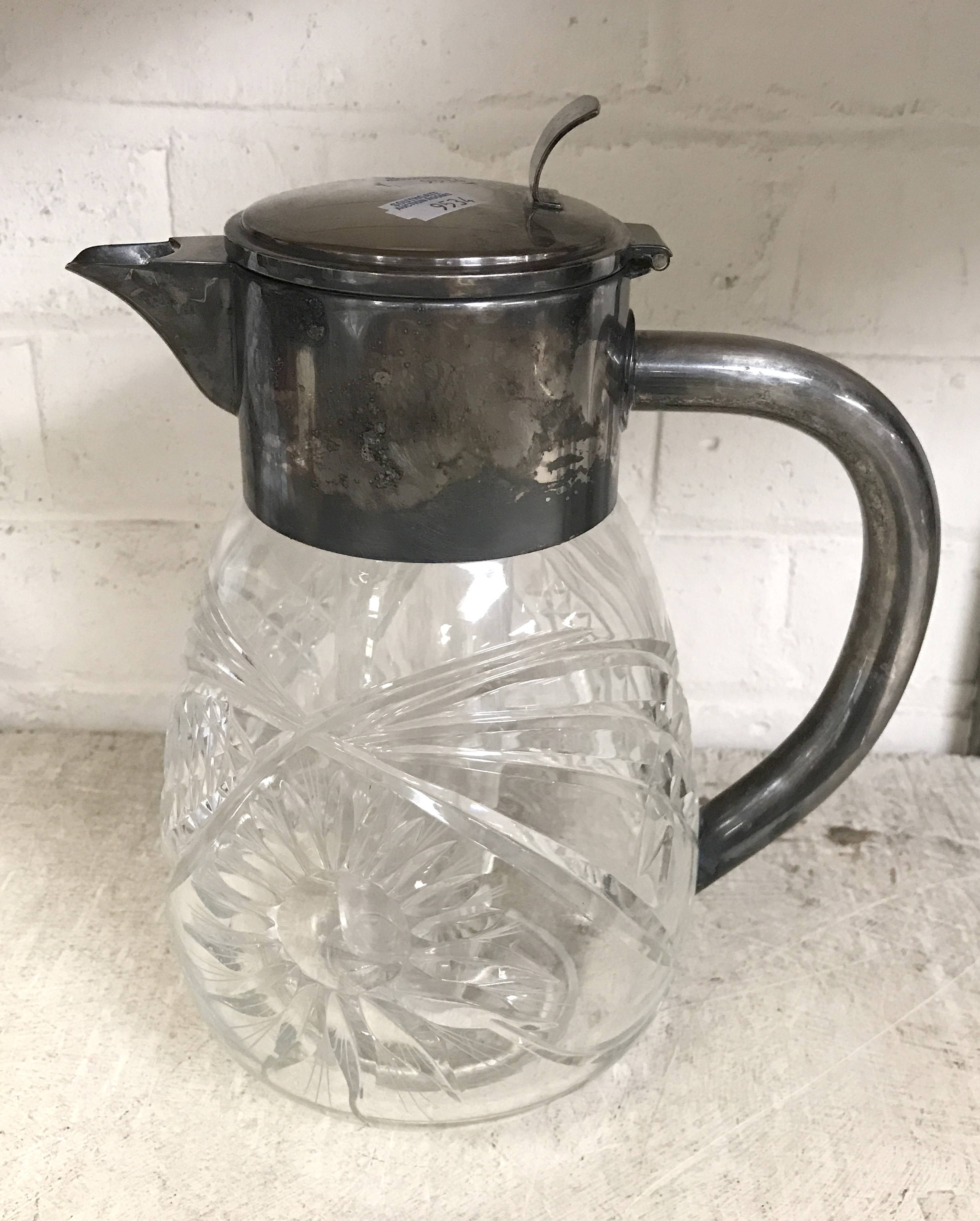 COOLING JUG -SILVER PLATE TOP - 27CM HEIGHT