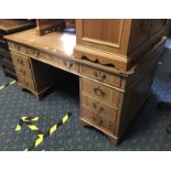 LEATHER TOP PEDESTAL DESK