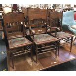 SET OF COUNTRY ARTS & CRAFTS CHAIRS