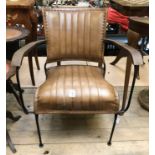 TAN LEATHER COCKTAIL CHAIR