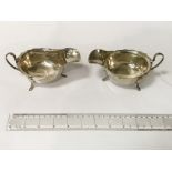 TWO HM SILVER MILK JUGS