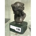 BRONZE GIRL BUST - 16CM HEIGHT