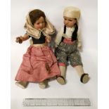 PAIR OF EARLY SPANISH COSTUME DOLLS ''TITA'' POSSIBLY 1950'S - 44CM HEIGHT