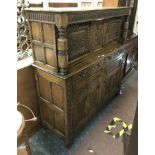 1930'S CARVED SIDEBOARD / CUPBOARD - GOOD CONDITION
