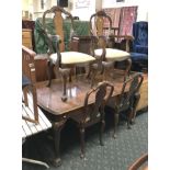 WALNUT DINING TABLE & SIX CHAIRS