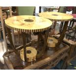 PAIR ART DECO STYLE ROUND TABLES