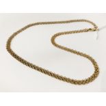 9CT GOLD CHAIN - 16 INCHES LONG - 9.3 GRAMS APPROX