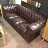 RED 3 SEATER CHESTERFIELD SOFA FROM CHESTERFIELD