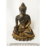 BRONZE SEATED BUDDHIST FIGURE - 12cm HEIGHT