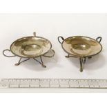 PAIR OF H/M SILVER BON BON DISHES - 12cm DIAMETER X 6cm HEIGHT