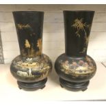 PAIR OF VIETNAMESE PAPER MACHE VASES - 42 CM (H)