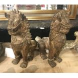 PAIR OF CHINESE FOO DOGS - 27 CMS