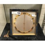 BRONZE ENAMEL MANTLE CLOCK WITH FRENCH MOVEMENT ESCP'T - 23 CMS SQ